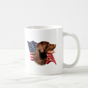 Caneca De Café Chocolate Labrador Retriever American Flag