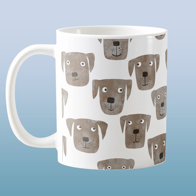 Caneca De Café Chocolate Labrador Retriever Dog Watercolor (Chocolate labrador retriever dog coffee mug)