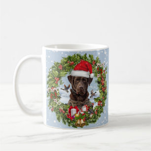 Caneca De Café Chocolate Labrador Retriever, terra de Natal