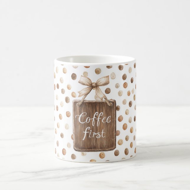 Caneca De Café Chocolate Marrom Creme Pontos Caprichosos Café Pri (Centro)