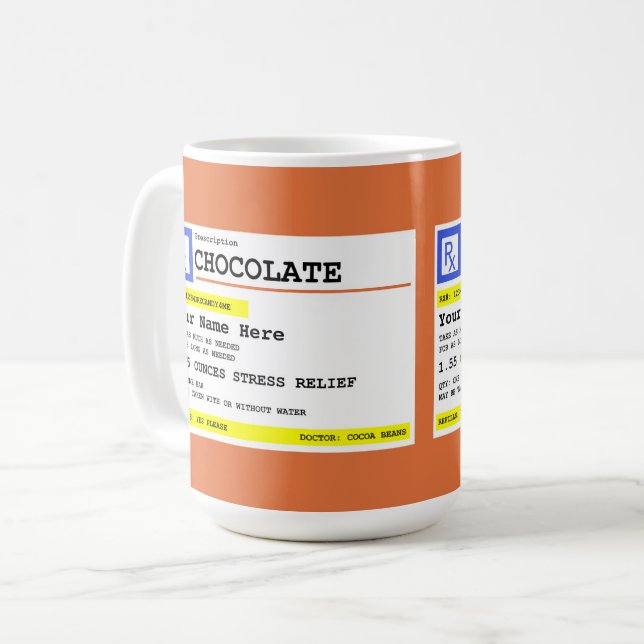 Caneca De Café Chocolate Quente a Receita Personalizada ou (Frente Esquerda)