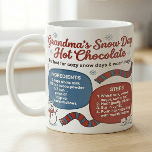 Caneca De Café Chocolate Quente de Dia de Neve da Vovó, Receita A