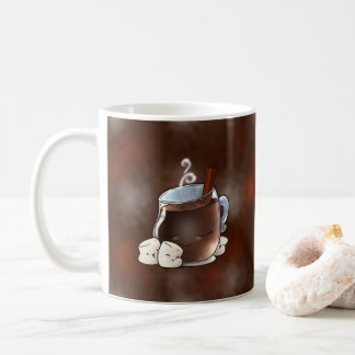 Caneca De Café Chocolate quente e Marshmallows de Kawaii