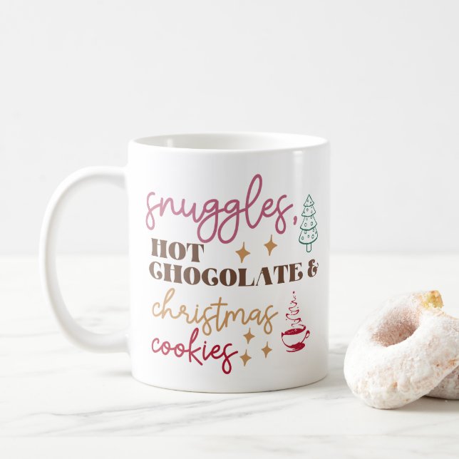Caneca De Café Chocolate Quente - Natal (Com Donut)