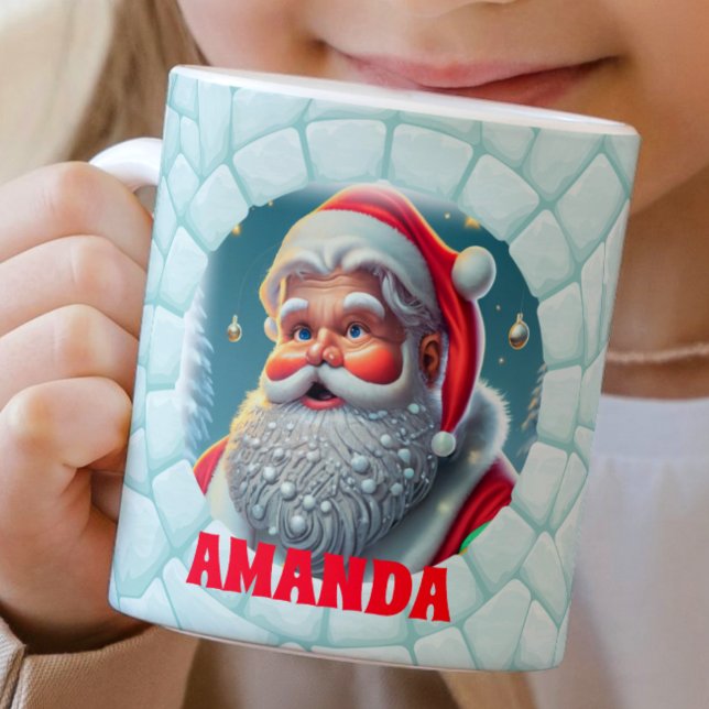 Caneca De Café Chocolate Quente para Crianças de Natal Personaliz (Criador carregado)