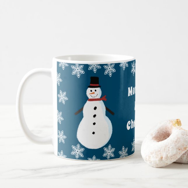 Caneca De Café Chocolate Quente Snowman Personalizado (Com Donut)