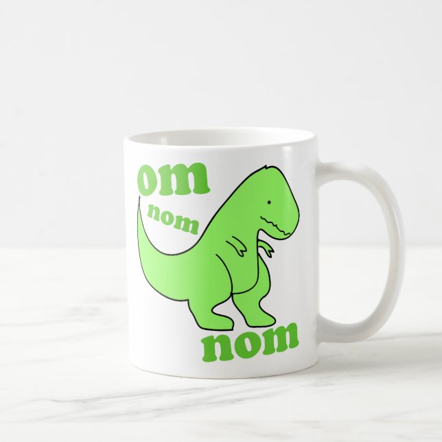 Caneca De Café chompss do dinossauro do nom do nom do OM (Direita)