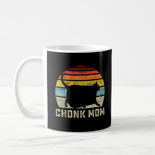 Caneca De Café Chonk Cat Mãe Escala Memória Engraçado Estilo Retr (Esquerda)