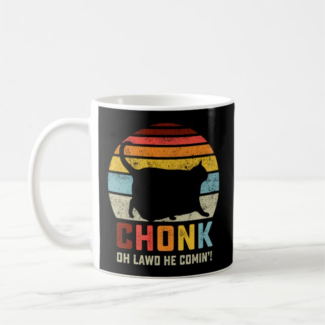 Caneca De Café Chonk Cat Scale Meme Style (Esquerda)