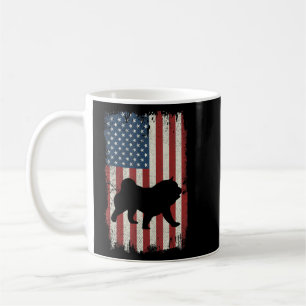 Caneca De Café Chow Chow American Flag Usa Dog Puppy Us