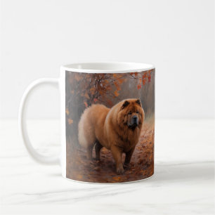 Caneca De Café Chow Chow em Autumn Leaves Cai Inspire