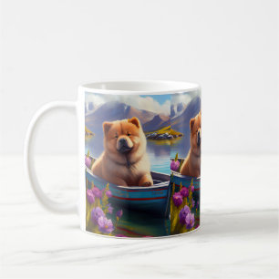 Caneca De Café Chow Chow em um Paddle: Uma aventura cênica