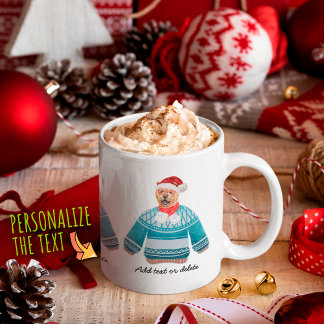 Caneca De Café Chow Chow Natal Usando Suéter Feio Natal Amante de
