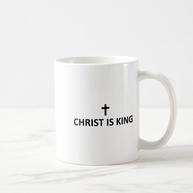Caneca De Café Christ Is King Subtle Minimal Christian Faith Reli (Direita)