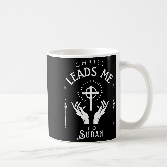 Caneca De Café Christ Leads Me To Sudan  (Direita)