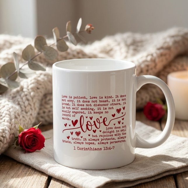 Caneca De Café Christian Bible Verse Inspirational Valentines Day (Criador carregado)
