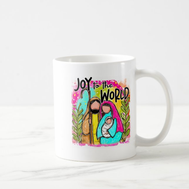 Caneca De Café Christian Birth Of Jesus Joy To The World Christma (Direita)