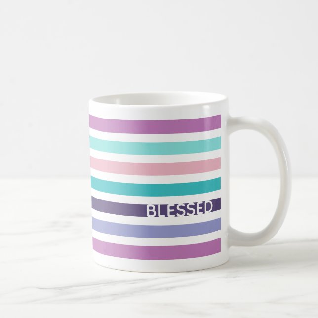 Caneca De Café Christian BLESSED Modern Pastel Strike (Direita)