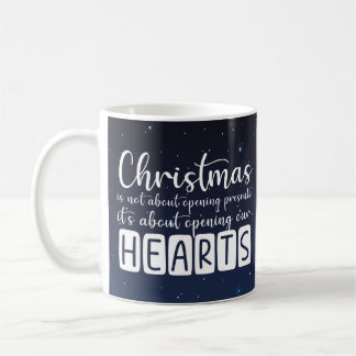 Caneca De Café Christian Christmas heart and stars Mug