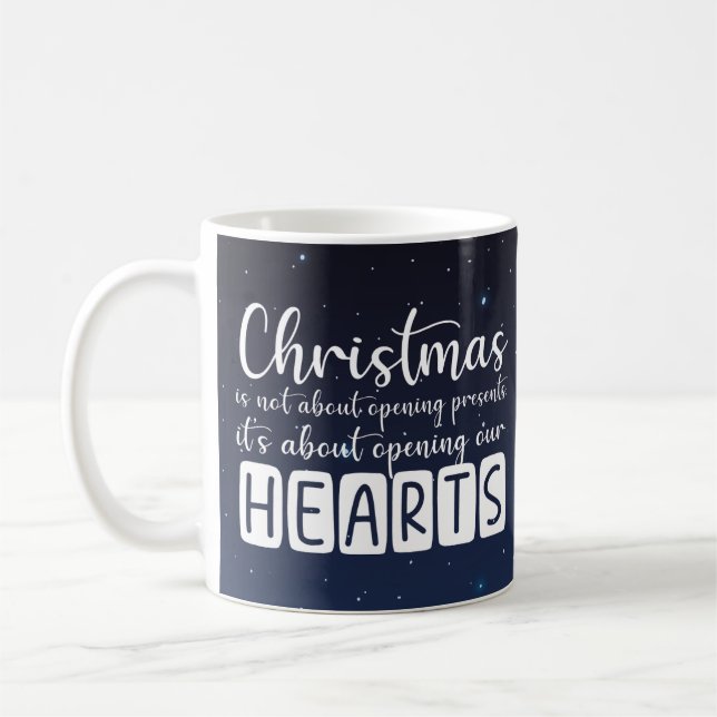 Caneca De Café Christian Christmas heart and stars Mug (Esquerda)
