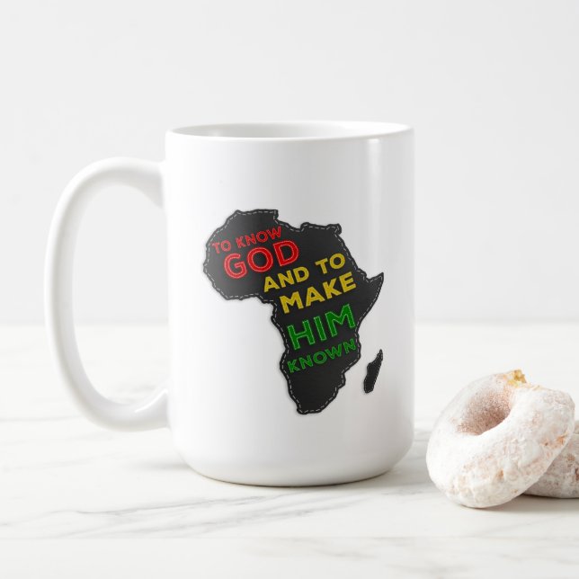 Caneca De Café Christian Classical Education Africa Map Faux Felt (Com Donut)