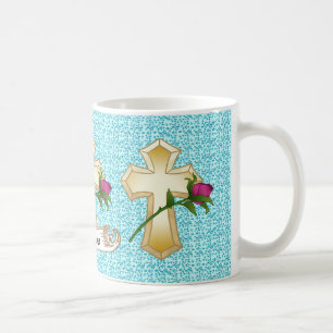 Caneca De Café Christian Cross Rosa