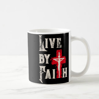 Caneca De Café Christian Cross Scripture Live By Faith 