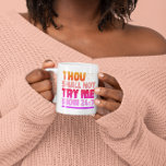 Caneca De Café Christian Engraçado Você Não Vai Me Tentar Neon<br><div class="desc">Uma citação cristã engraçada,  "você não vai me tentar",  em tons de cor rosa e laranja de neon de tendências para a mãe.</div>