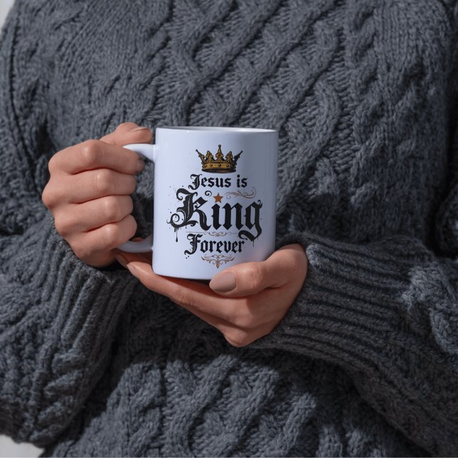 Caneca De Café Christian Faith Jesus é rei para sempre (Christian Faith Jesus Is King Forever Coffee Mug)