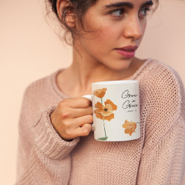 Caneca De Café Christian Inspirational Orange Poppy Grace
