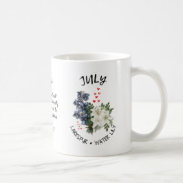 Caneca De Café Christian JULY Birth Mês Flor Nome Personalizado