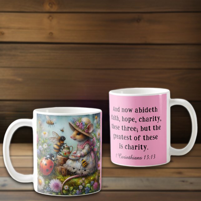 Caneca De Café Christian Love Corinthians Verse Whimsical (Criador carregado)