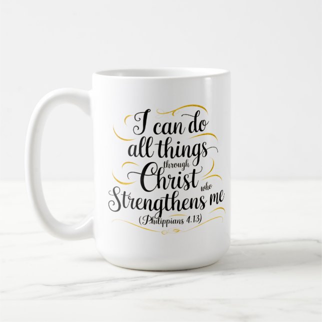 Caneca De Café Christian Mug - Posso Fazer Tudo - Philippians (Esquerda)