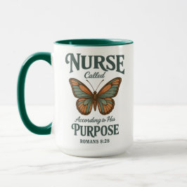 Caneca De Café Christian Nurse Romans 8:28 Butterfly Faith