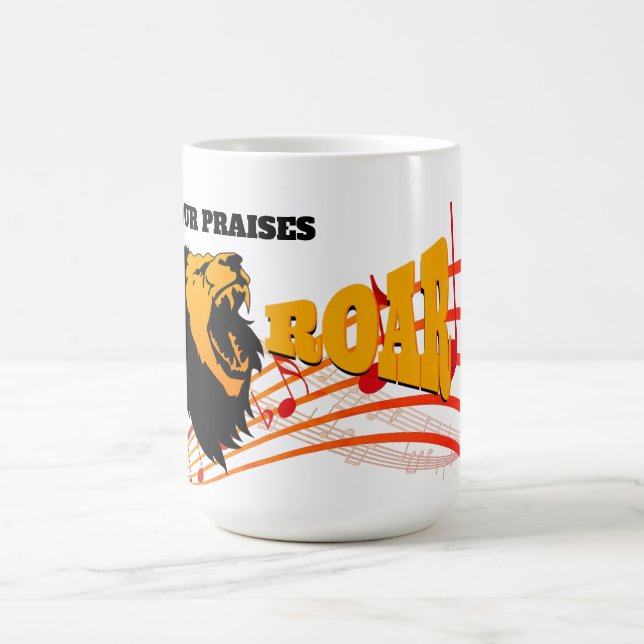 Caneca De Café Christian PRAISES ROAR Lion (Centro)