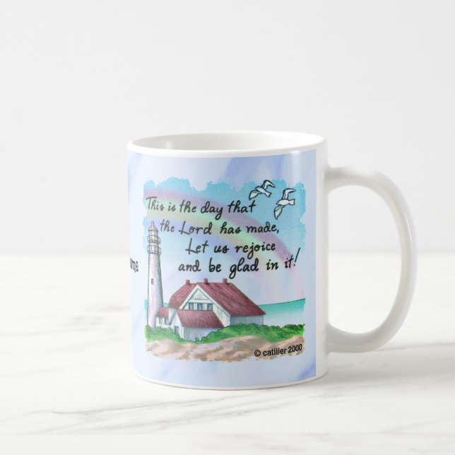 Caneca De Café Christian Rejoice Lighthouse (Direita)