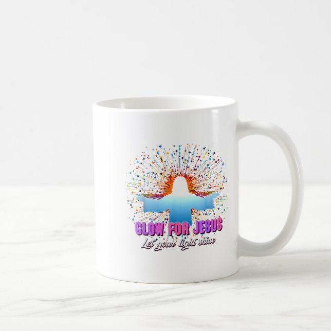 Caneca De Café Christian Religious Glow For Jesus Let Your Light  (Direita)