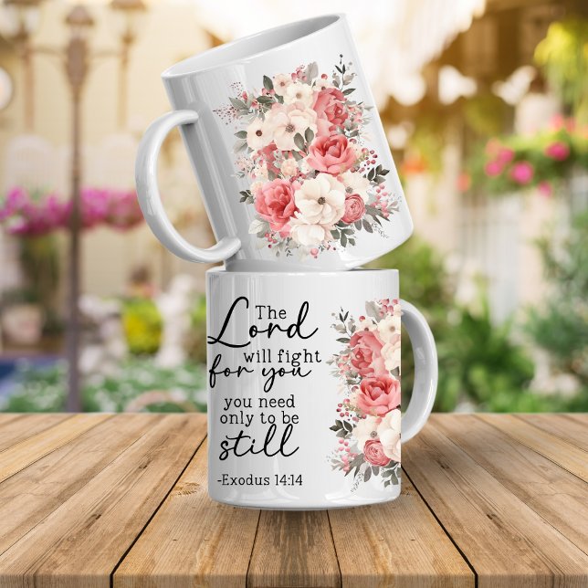 Caneca De Café Christian Scripture Floral Mug (Bible verse floral mugs that are inspirational faith scriptures that will encourage and inspire you)