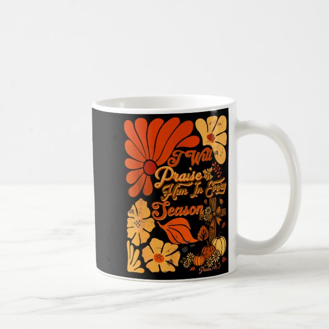 Caneca De Café Christian Thanksgiving Pumpkin Praise Him In Every (Direita)