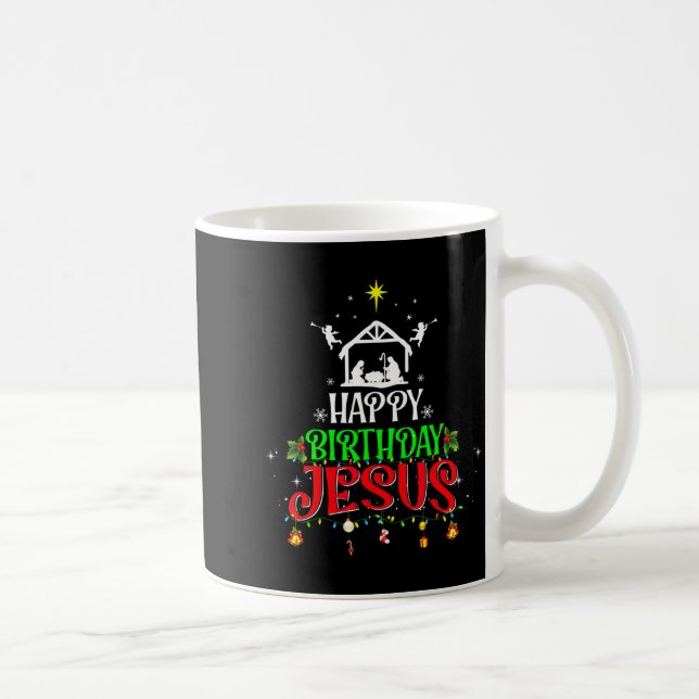 Caneca De Café Christian Tree Christmas Happy Birthday Jesus Wome (Direita)