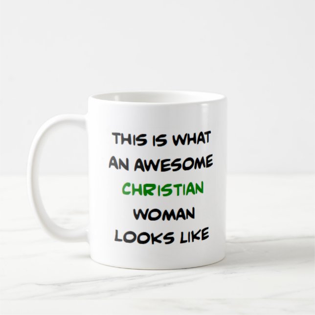Caneca De Café christian woman, awesome (Esquerda)