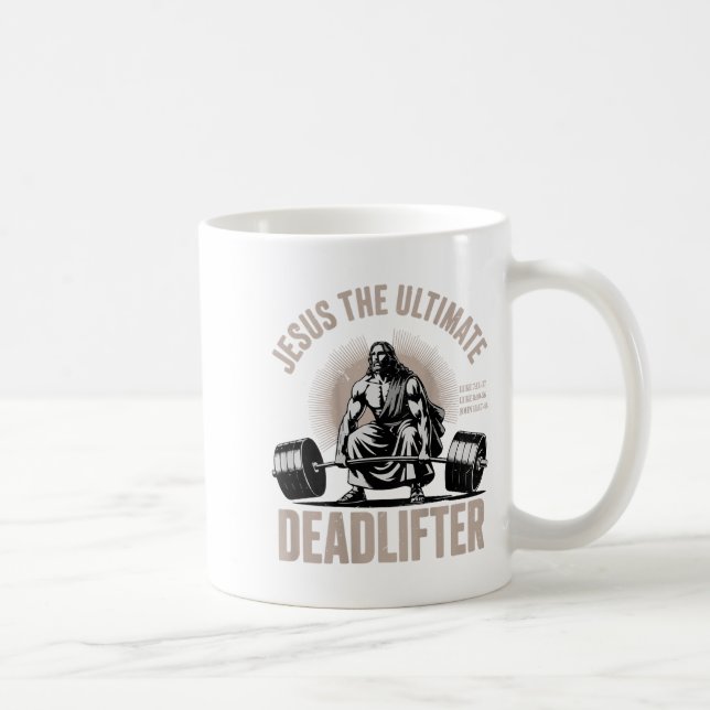 Caneca De Café Christian Workout Gym Jesus O Deadlifador (Direita)