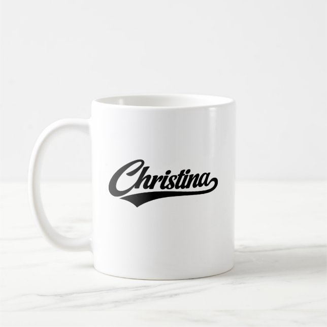 Caneca De Café Christina name first last family gifts (Esquerda)