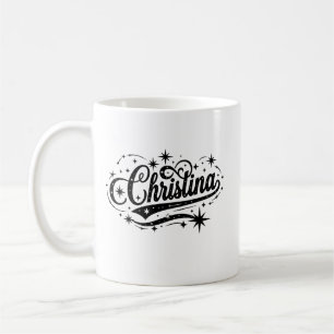 Caneca De Café Christina primeiro nome último sobrenome