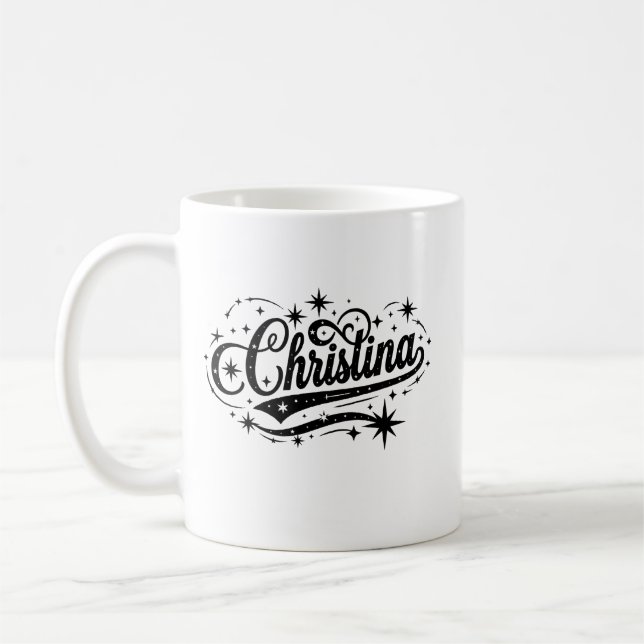 Caneca De Café Christina primeiro nome último sobrenome (Esquerda)