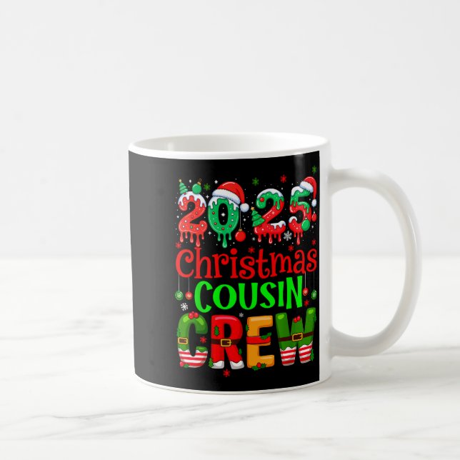 Caneca De Café Christmas 2025 Cousin Crew Santa Hat Men Women Kid (Direita)