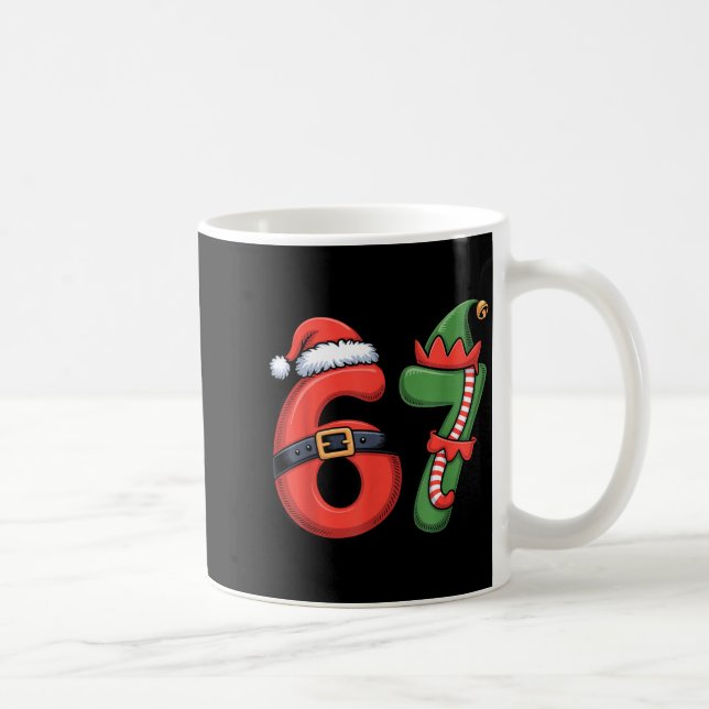 Caneca De Café Christmas 67 Meme 67 Santa Elf - Six Seven  (Direita)