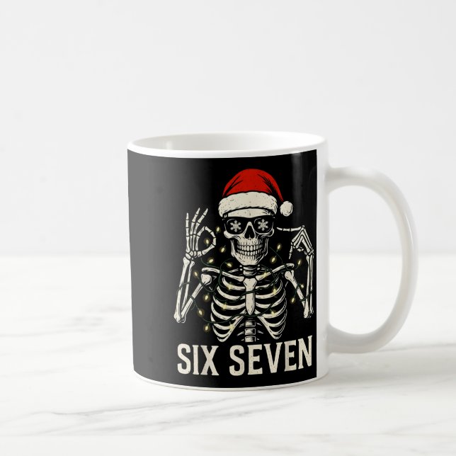 Caneca De Café Christmas 67 Meme Skeleton With Santa Hat For Men  (Direita)
