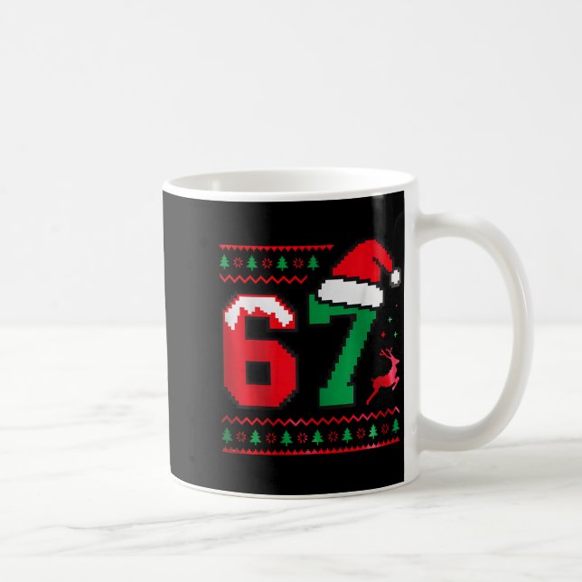 Caneca De Café Christmas 67 Ugly Sweater Number 67 Design  (Direita)