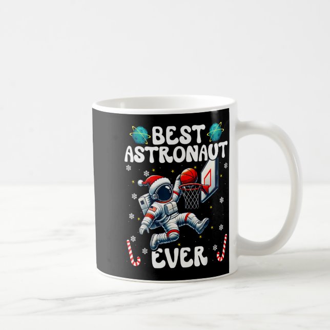 Caneca De Café Christmas Astronaut Ever Santa Hat Snowflakes Cand (Direita)